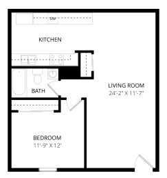 1 bed, 1 bath, 580 sqft, $1,830