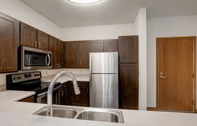 full kitchen with stainless steel appliances