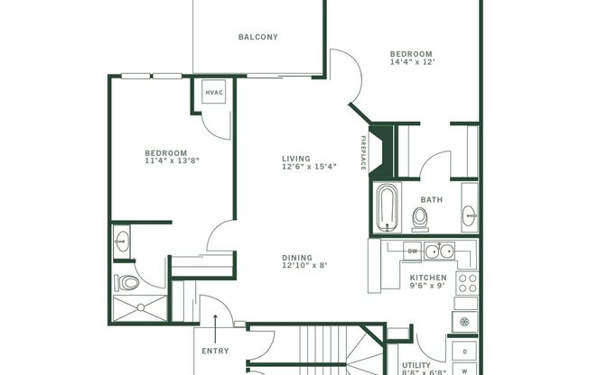 2 beds, 2 baths, 1,050 sqft, $1,745, Unit 314-203