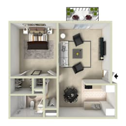 1 bed, 1 bath, 610 sqft, $1,020