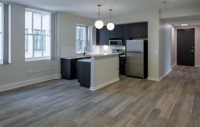 Kitchen at The Kales Building Apartments in Detroit, MI