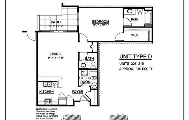 1 bed, 1.5 baths, 910 sqft, $1,925, Unit 215