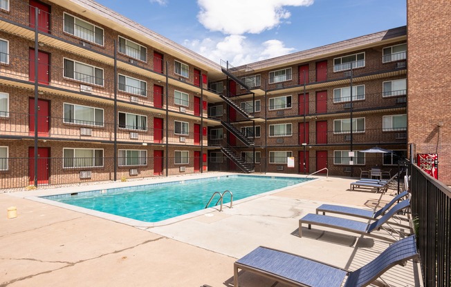 the swimming pool at our apartments