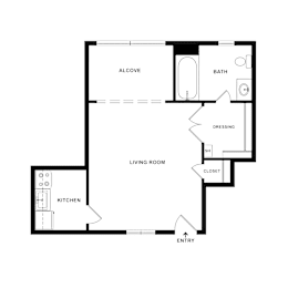 Studio, 1 bath, 315 sqft, $1,675