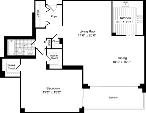 1 bed, 1 bath, 1,154 sqft, $2,160, Unit 0210