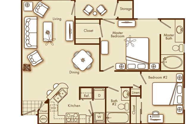 2 beds, 2 baths, 1,010 sqft, $1,445