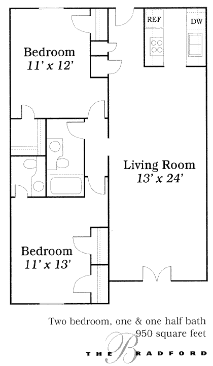 2 beds, 1.5 baths, 950 sqft, $1,150, Unit 88