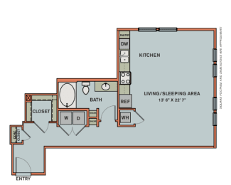 Studio, 1 bath, 724 sqft, $1,755