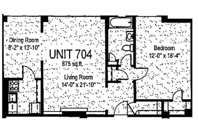 1 bed, 1 bath, 768 sqft, $1,400, Unit Royal York 704