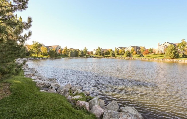 reflection pond area at Stone Ridge Estates in Lincoln Nebraska
