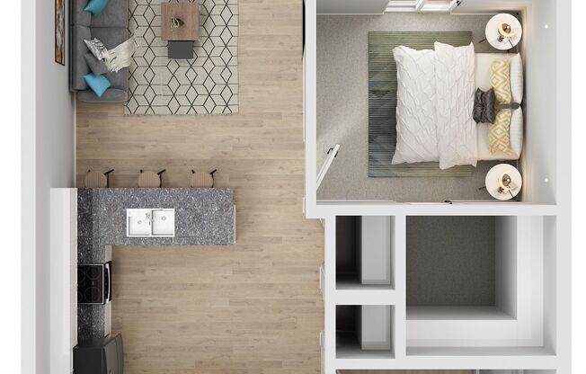 1 bed, 1 bath, 805 sqft, $1,505, Unit 5-406