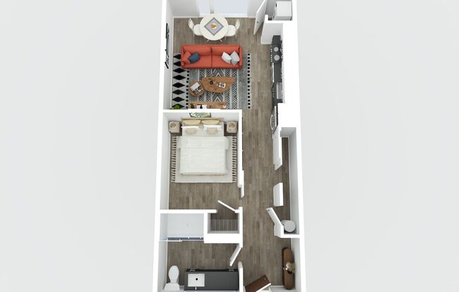 Studio, 1 bath, 598 sqft, $1,675, Unit 509