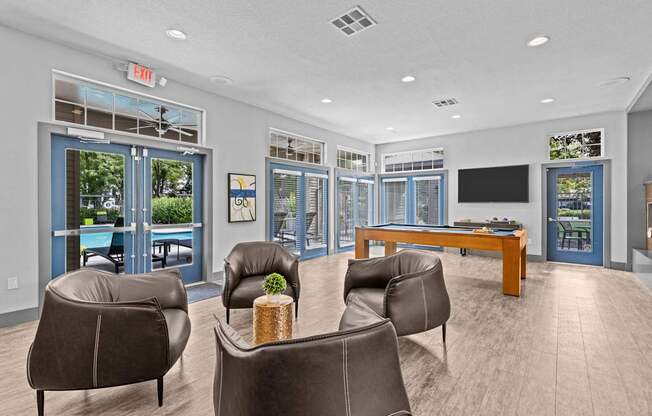 Crosspointe Apartments Clubhouse with Shuffleboard