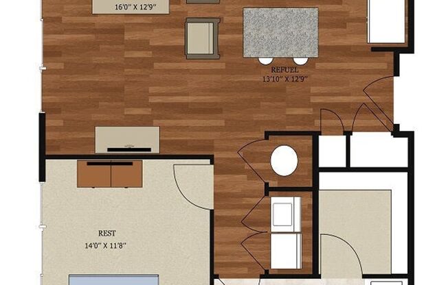 1 bed, 1 bath, 748 sqft, $2,574, Unit 6108