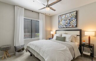 a bedroom with a bed and a ceiling fan at Element Deer Valley, Phoenix
