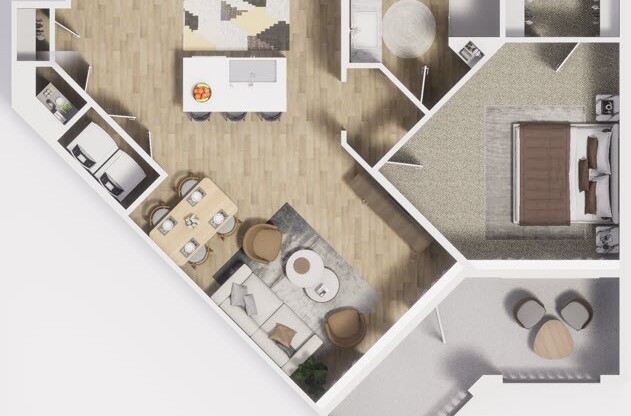 1 bed, 1 bath, 794 sqft, $1,495