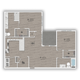 2 beds, 2 baths, 1,294 sqft, $2,461