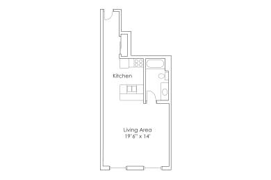 Studio, 1 bath, 510 sqft, $1,215