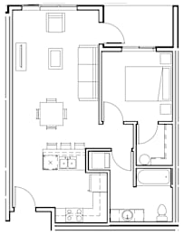 1 bed, 1 bath, 696 sqft, $1,999