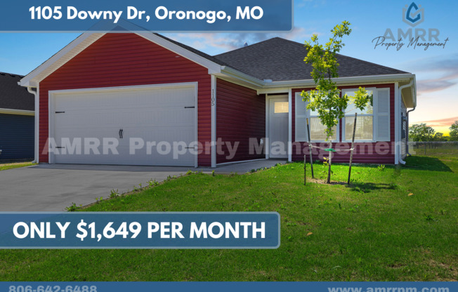 New 3 Bedroom Home In Oronogo! Move In Special- $995 for 3 Months