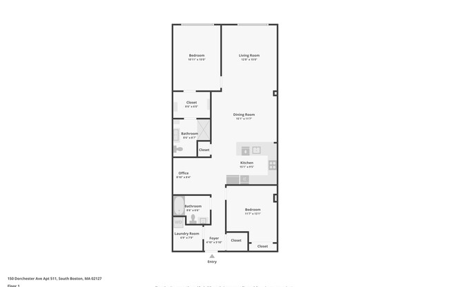2 beds, 2 baths, 1,409 sqft, $5,200, Unit 511