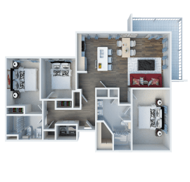 3 beds, 2 baths, 1,270 sqft, $1,845