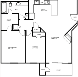 2 beds, 1 bath, 996 sqft, $1,902