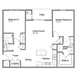 2 beds, 2 baths, 1,131 sqft, $1,605
