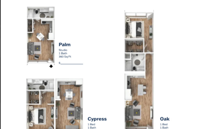 1 bed, 1 bath, 646 sqft, $1,370, Unit 3251#130