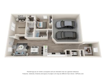 2 beds, 2 baths, 1,137 sqft, $2,402