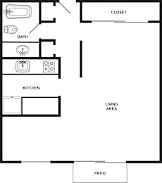 Studio, 1 bath, 448 sqft, $885