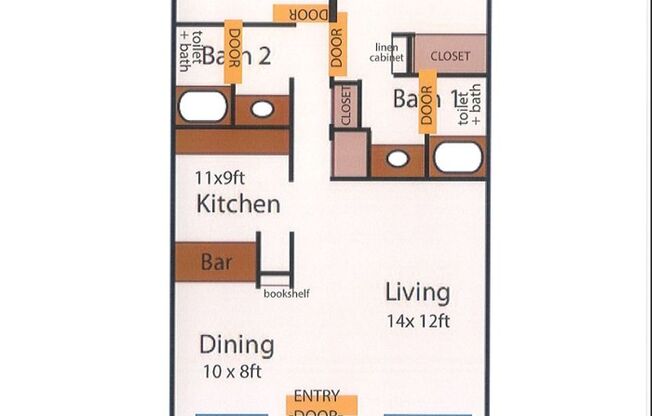 2 beds, 2 baths, 988 sqft, $2,190, Unit 230