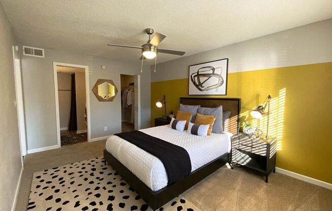 Bedroom With Ceiling Fan at Latitude at Riverchase, Alabama, 35216