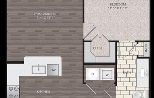 1 bed, 1 bath, 702 sqft, $1,164