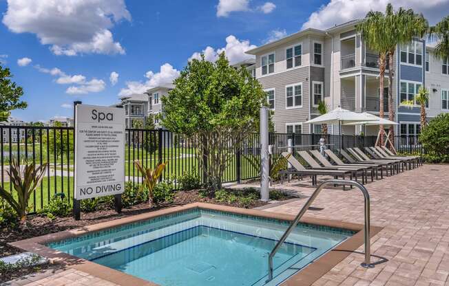 Heated Whirlpool Spa at Lenox Luxury Apartments in Riverview FL