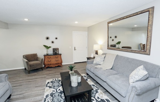 Living room decor at Canyon Club Apartments, Upland