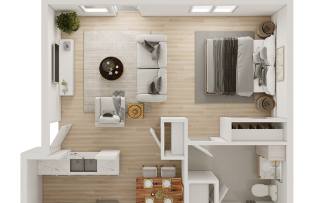 Studio, 1 bath, 608 sqft, $1,535, Unit 1390-305