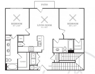 2 beds, 2 baths, 1,117 sqft, $1,903