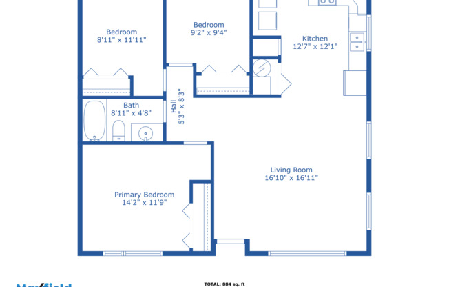 2 beds, 1 bath, $1,300, Unit 1283