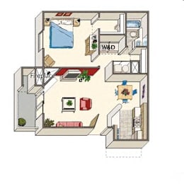 1 bed, 1 bath, 750 sqft, $1,841