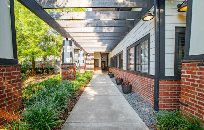 walkway to exterior of building