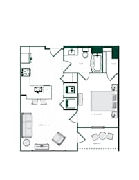 1 bed, 1 bath, 673 sqft, $1,199