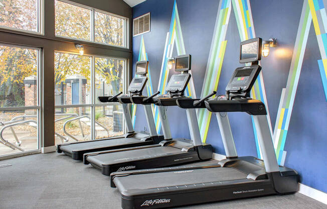 24-hour fitness center, cardio machines