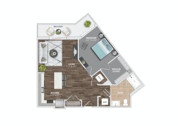 1 bed, 1 bath, 804 sqft, $2,311