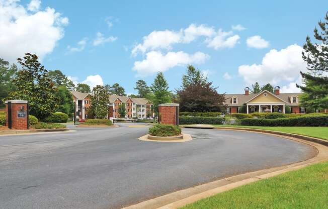 Drive way entrance to apartment complex