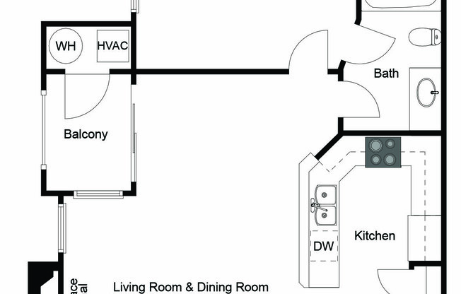 1 bed, 1 bath, 751 sqft, $1,599