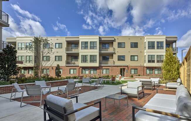 Lansdale Station Apartments outdoor fire pit and seating area