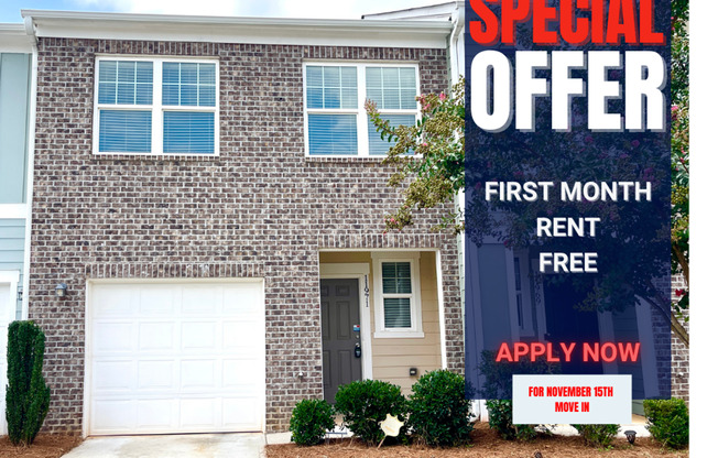 First Month Rent Free for an October 15th move in!!! Introducing our charming townhouse located in Hampton, GA, featuring 3 bedrooms and 2.5 bathrooms.