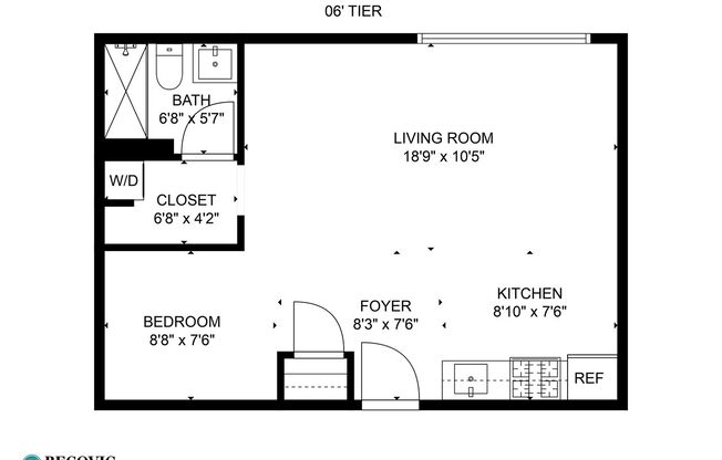 1 bed, 1 bath, 351 sqft, $1,750, Unit 406