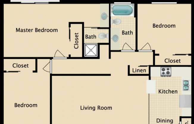 3 beds, 2 baths, 1,100 sqft, $2,750, Unit C23